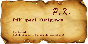 Pöpperl Kunigunda névjegykártya